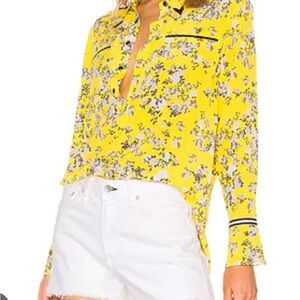 Rag & Bone Yellow Floral Blouse